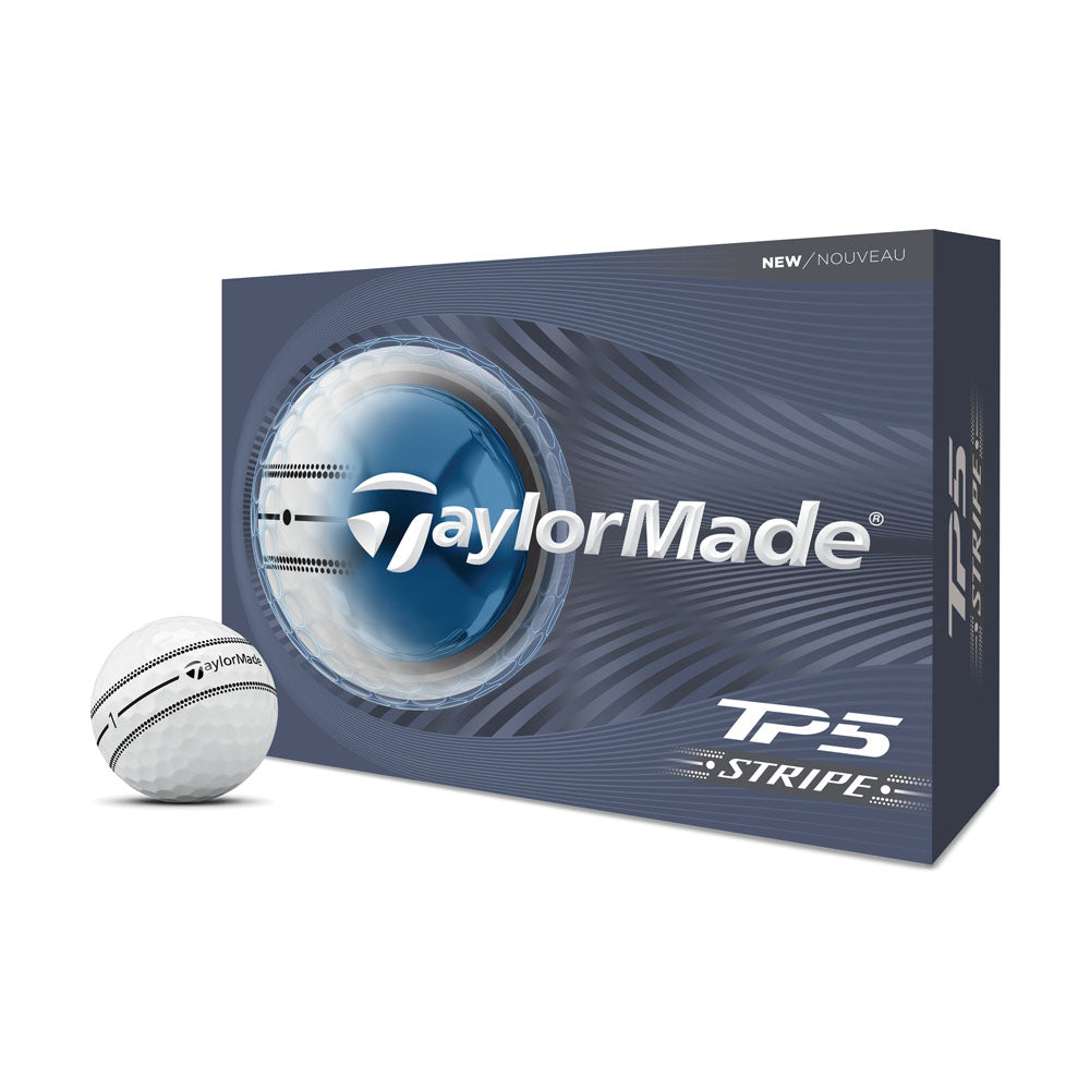 TaylorMade TP5 Stripe Golf Balls - 1 Dozen (White)