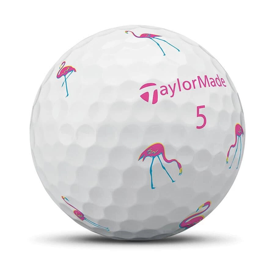 TaylorMade Limited Edition TP5 Flamingo Golf Balls - 1 Dozen (White)
