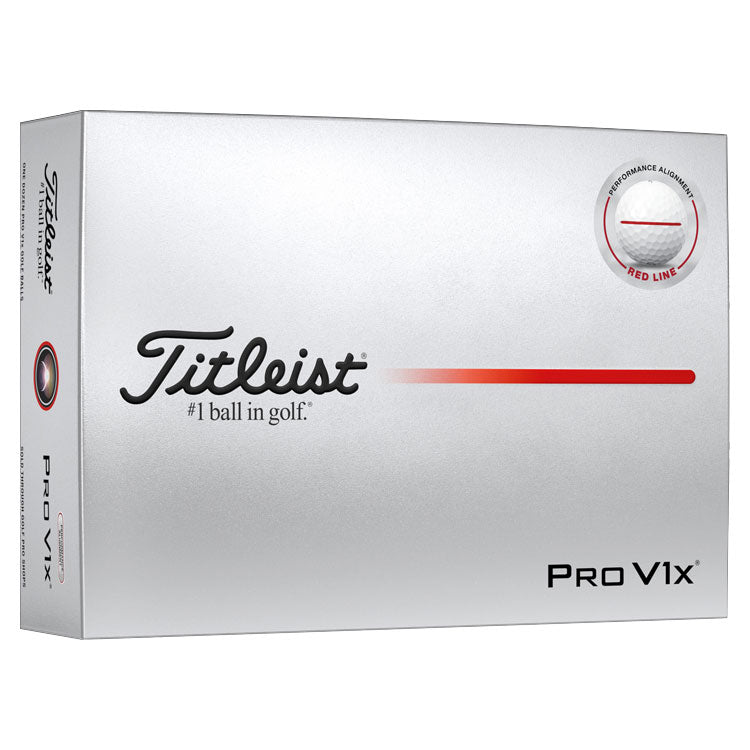 Titleist Pro V1x Golf Balls - AIM Performance Red - 1 Dozen (White)
