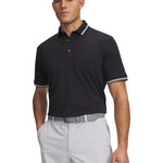 Under Armour Mens ArmourDry Rib Polo Black/White