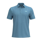 Under Armour Mens Playoff 3.0 Printed Polo Opal Blue/Midnight Navy