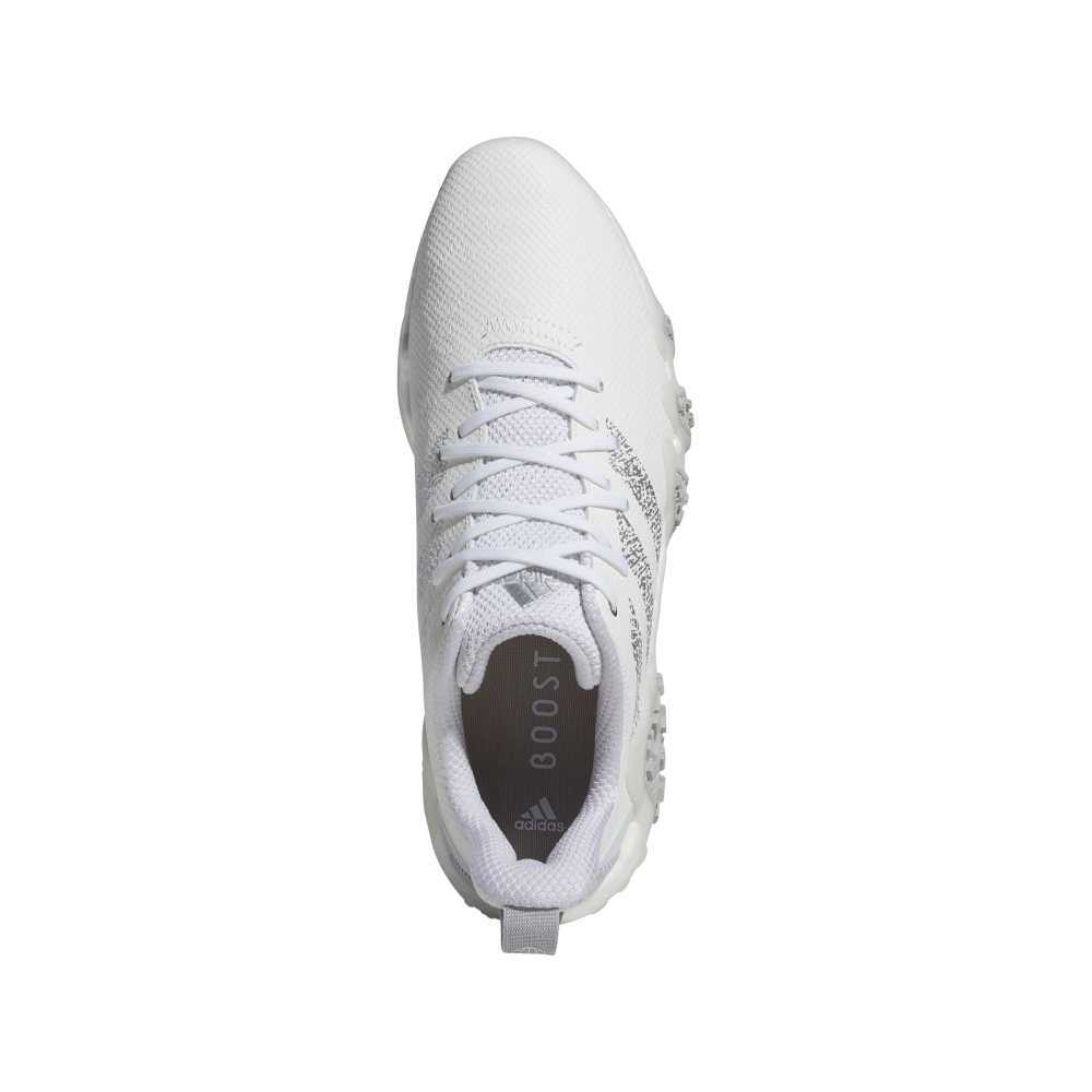 adidas Mens Codechaos 22 Spikeless Golf Shoes - White/Silver/Grey Two - Tony Valentine - Golf Shoes