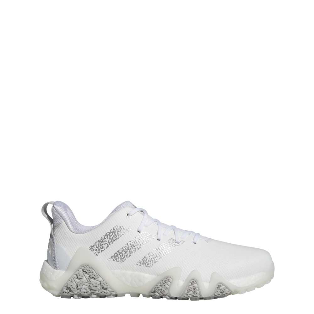 adidas Mens Codechaos 22 Spikeless Golf Shoes - White/Silver/Grey Two - Tony Valentine - Golf Shoes