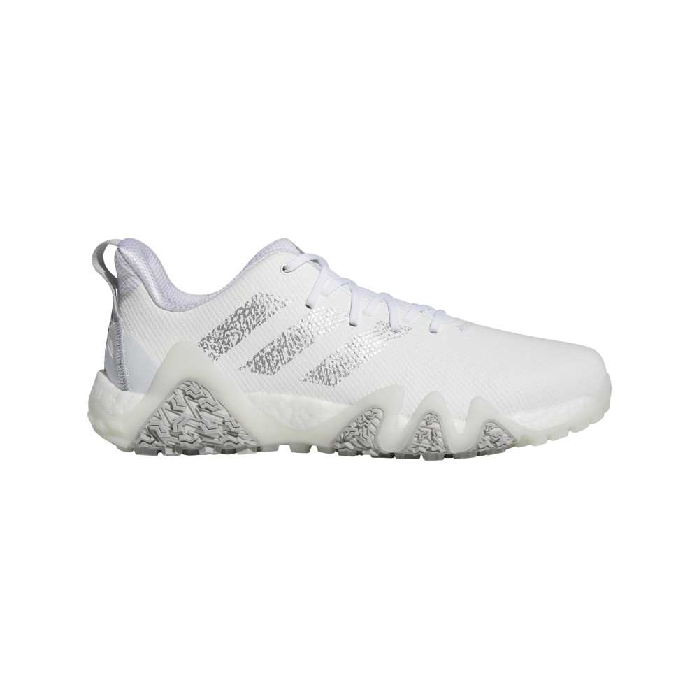 adidas Mens Codechaos 22 Spikeless Golf Shoes - White/Silver/Grey Two - Tony Valentine - Golf Shoes