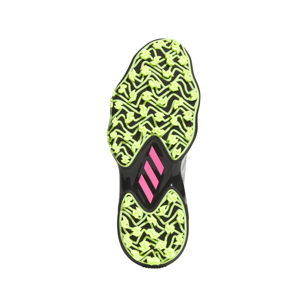 adidas Mens Codechaos 25 Spikeless Golf Shoes - White/Core Black/Lucid Lemon - Tony Valentine - Golf Shoes