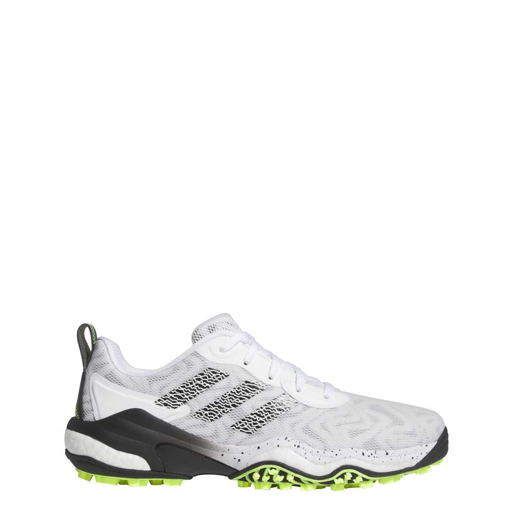 adidas Mens Codechaos 25 Spikeless Golf Shoes - White/Core Black/Lucid Lemon - Tony Valentine - Golf Shoes