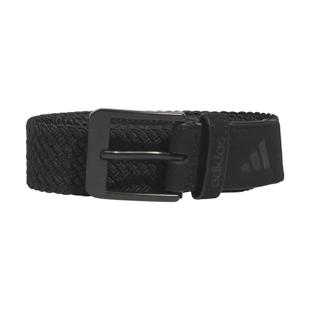 adidas Mens Golf Braided Stretch Belt - Black - Tony Valentine - Belts