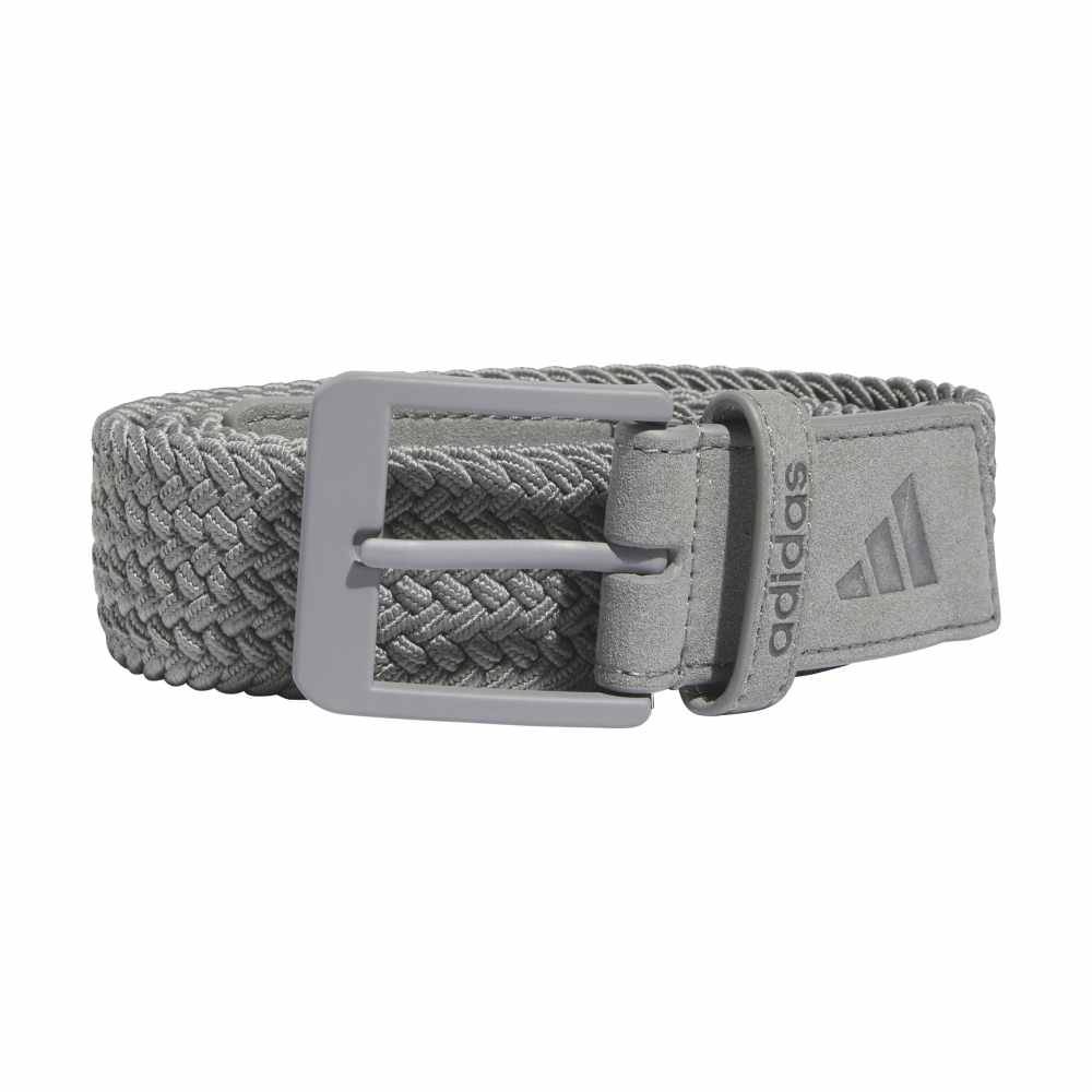 adidas Mens Golf Braided Stretch Belt - Grey Three - Tony Valentine - Belts