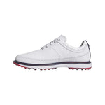 adidas Mens Modern Classic 80 Spikeless Golf Shoes - White/Collegiate Navy/Better Scarlet - Tony Valentine - Golf Shoes