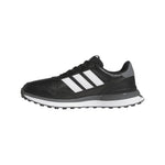 adidas Mens S2G 26 Leather Spikeless Golf Shoes Core - Black/White/Grey Four - Tony Valentine - Golf Shoes