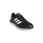 adidas Mens S2G 26 Leather Spikeless Golf Shoes Core - Black/White/Grey Four - Tony Valentine - Golf Shoes