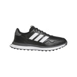 adidas Mens S2G 26 Leather Spikeless Golf Shoes Core - Black/White/Grey Four - Tony Valentine - Golf Shoes