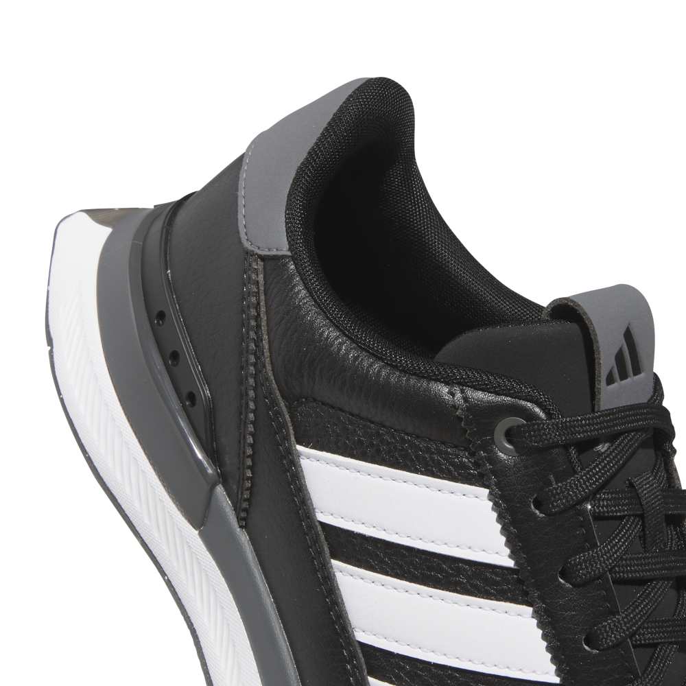 adidas Mens S2G 26 Leather Spikeless Golf Shoes Core - Black/White/Grey Four - Tony Valentine - Golf Shoes