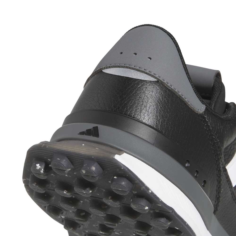 adidas Mens S2G 26 Leather Spikeless Golf Shoes Core - Black/White/Grey Four - Tony Valentine - Golf Shoes