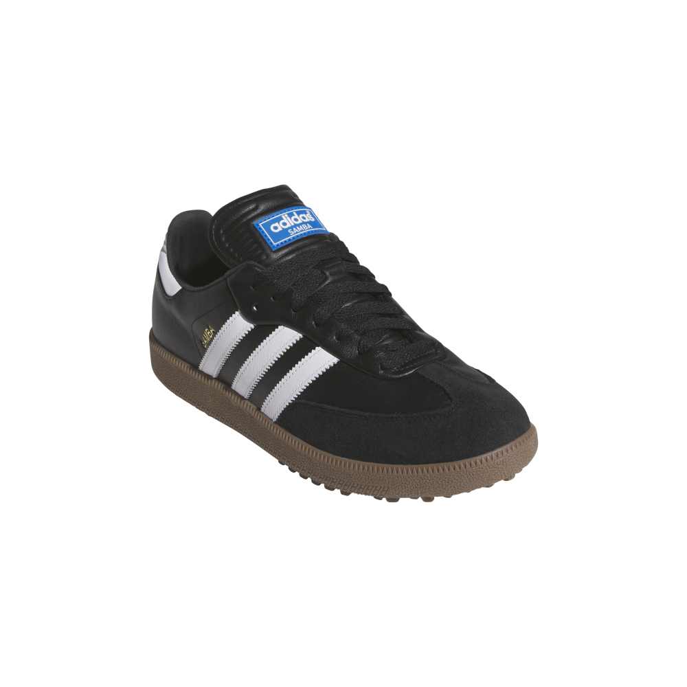 adidas Mens Samba Spikeless Golf Shoes - Core Black/White/Gum - Tony Valentine - Golf Shoes
