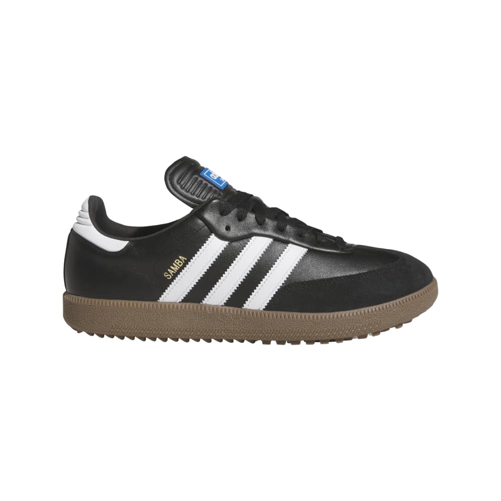 adidas Mens Samba Spikeless Golf Shoes - Core Black/White/Gum - Tony Valentine - Golf Shoes