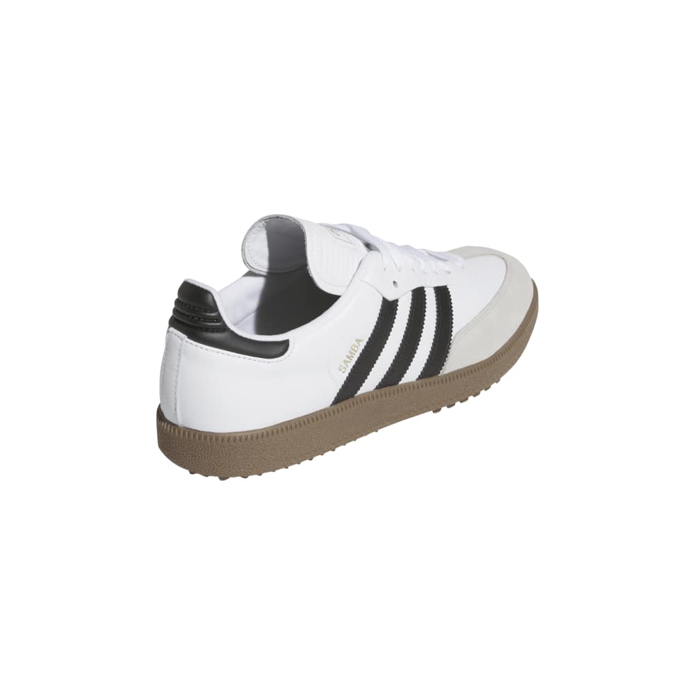adidas Mens Samba Spikeless Golf Shoes - White/Core Black/Gum - Tony Valentine - Golf Shoes