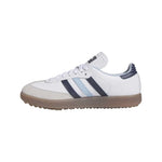 adidas Mens Samba Spikeless Golf Shoes - White/Night Indigo/Clear Sky - Tony Valentine - Golf Shoes