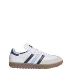 adidas Mens Samba Spikeless Golf Shoes - White/Night Indigo/Clear Sky - Tony Valentine - Golf Shoes