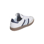 adidas Mens Samba Spikeless Golf Shoes - White/Night Indigo/Clear Sky - Tony Valentine - Golf Shoes