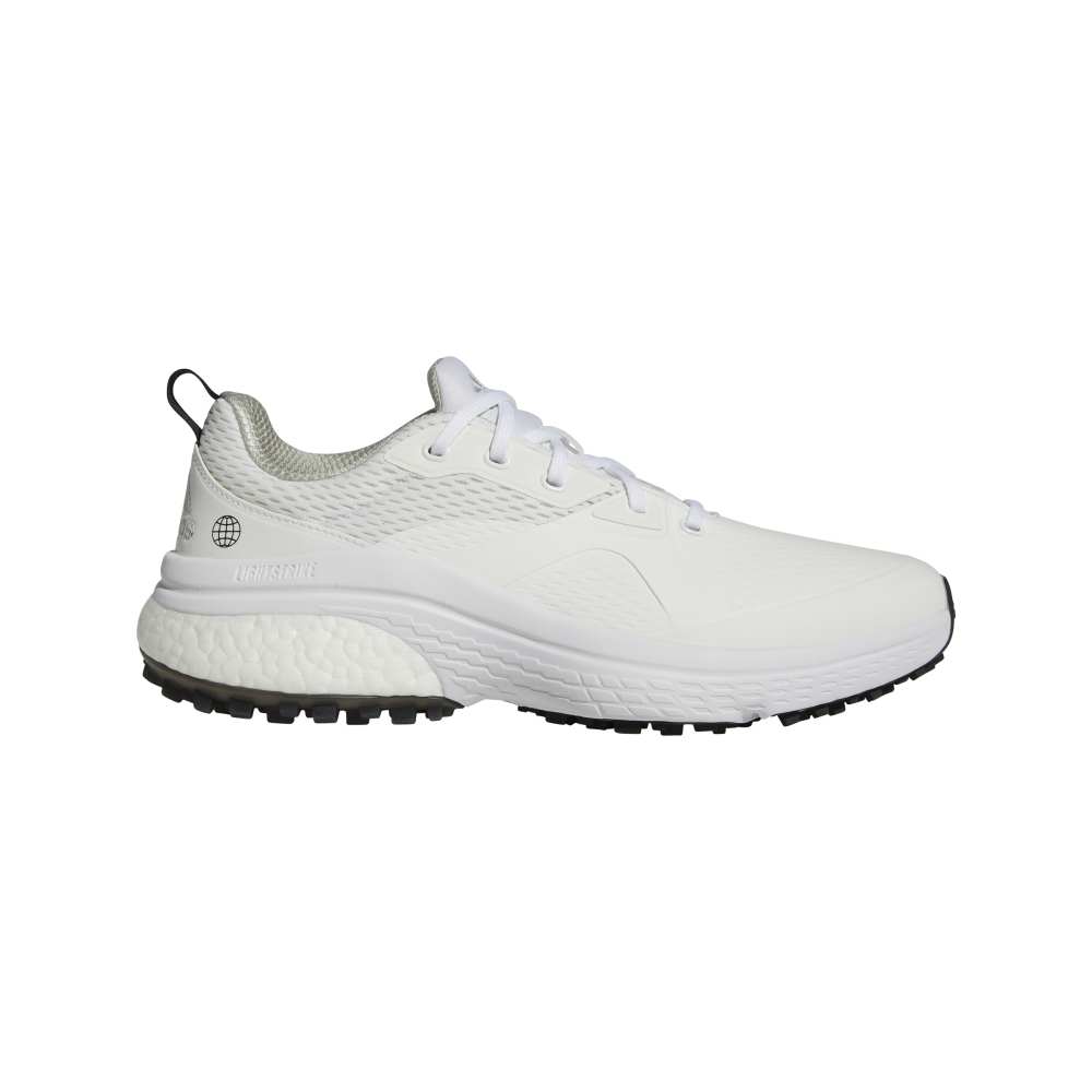 adidas Mens Solarmotion Spikeless Golf Shoes - White/Dark Silver Metallic/Core Black - Tony Valentine - Golf Shoes