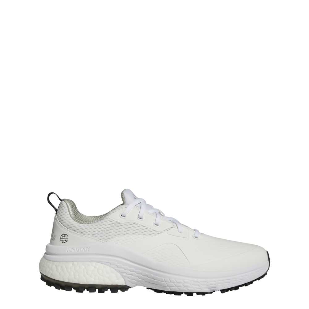 adidas Mens Solarmotion Spikeless Golf Shoes - White/Dark Silver Metallic/Core Black - Tony Valentine - Golf Shoes