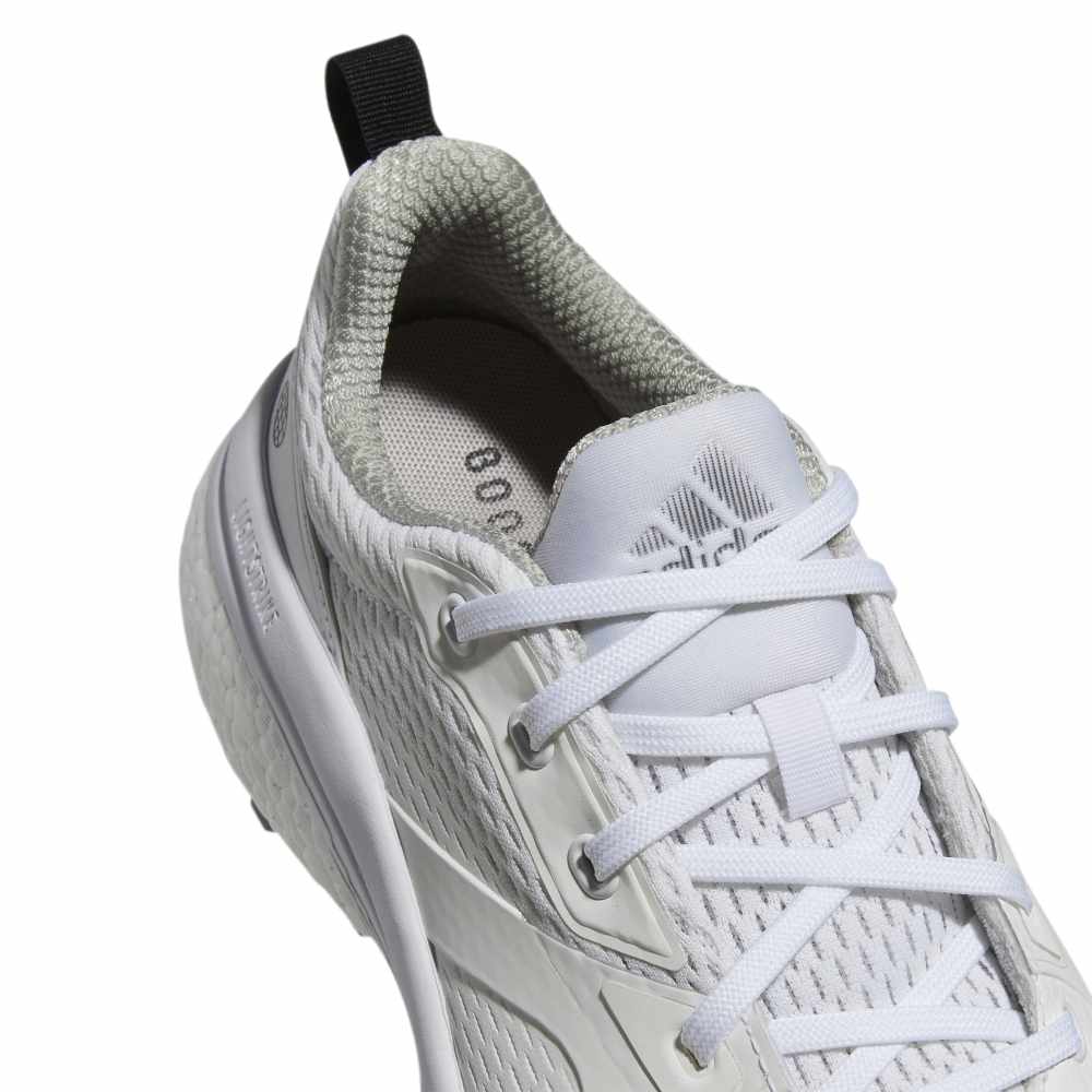adidas Mens Solarmotion Spikeless Golf Shoes - White/Dark Silver Metallic/Core Black - Tony Valentine - Golf Shoes