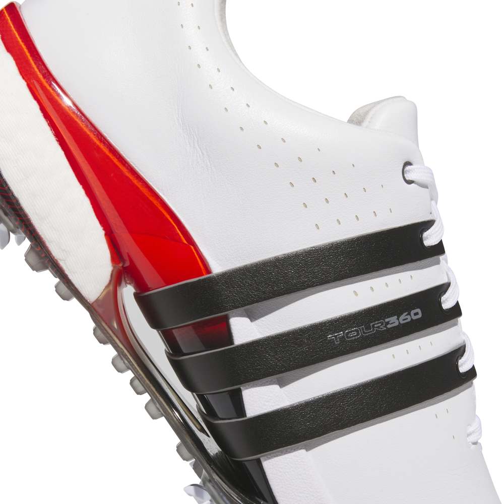 adidas Mens Tour360 24 Golf Shoes - White/Core Black/Lucid Red - Tony Valentine - Golf Shoes