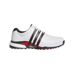 adidas Mens Tour360 25 Spikeless Golf Shoes - White/Core Black/Lucid Red - Tony Valentine - Golf Shoes