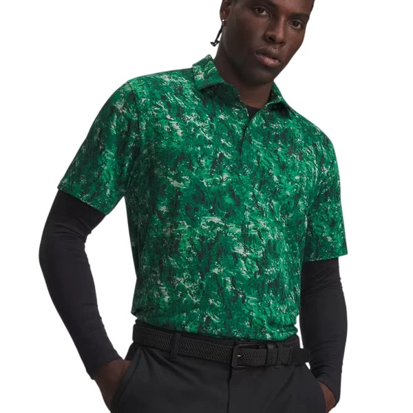 Under Armour Mens Playoff 3.0 Printed Polo Campus Ivy/Black