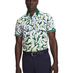 Under Armour Mens ArmourDry Print Rib Polo White/Campus Ivy