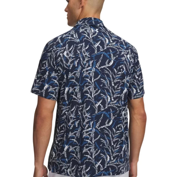 Under Armour Mens Playoff 3.0 Printed Polo Midnight Navy/Aegean Blue/Halo Gray