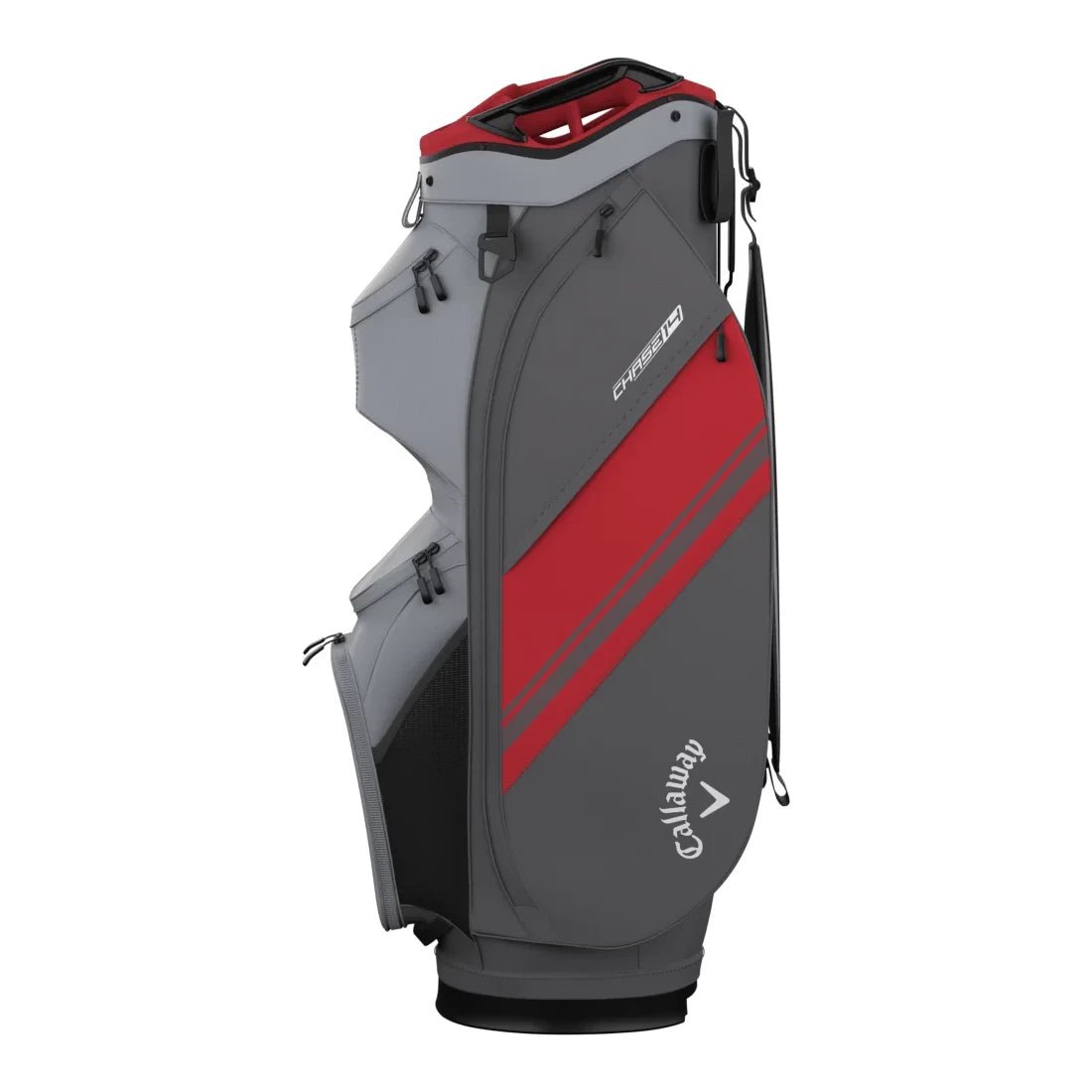 Callaway Chase 14 Cart Bag - Steel/Graphite/Red - Tony Valentine - Cart Bags