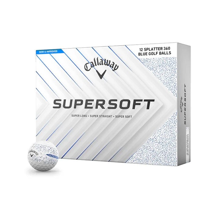 Callaway Supersoft Splatter 360 Blue Golf Balls - 1 Dozen - Tony Valentine - Golf Balls