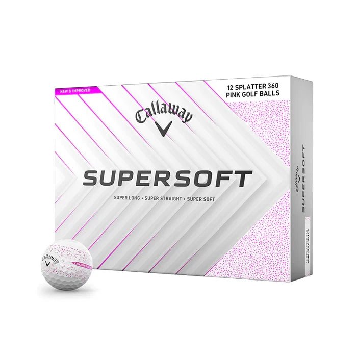 Callaway Supersoft Splatter 360 Pink Golf Balls - 1 Dozen - Tony Valentine - Golf Balls