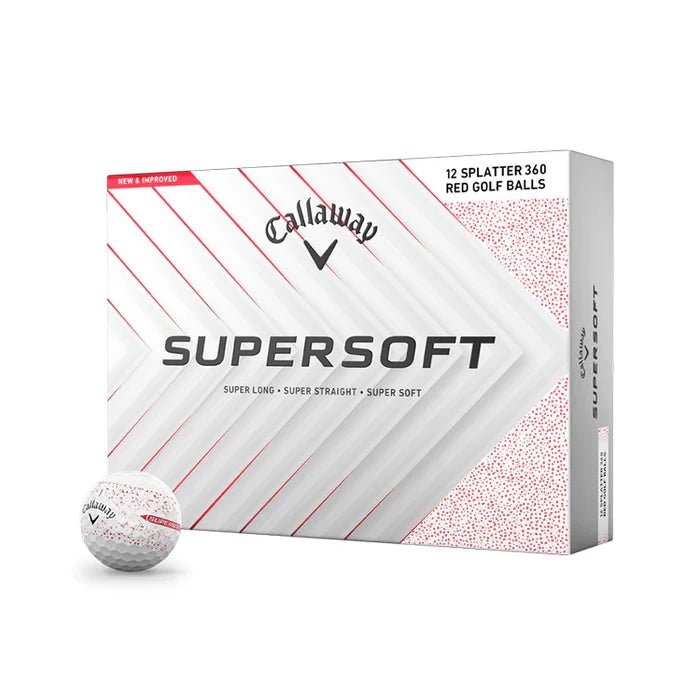 Callaway Supersoft Splatter 360 Red Golf Balls - 1 Dozen - Tony Valentine - Golf Balls
