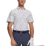Under Armour Mens ArmourDry Printed Polo White/Blue Wind/Midnight Navy