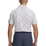 Under Armour Mens ArmourDry Printed Polo White/Blue Wind/Midnight Navy