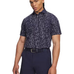 Under Armour Mens ArmourDry Printed Polo Midnight Navy/White