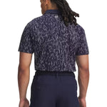 Under Armour Mens ArmourDry Printed Polo Midnight Navy/White