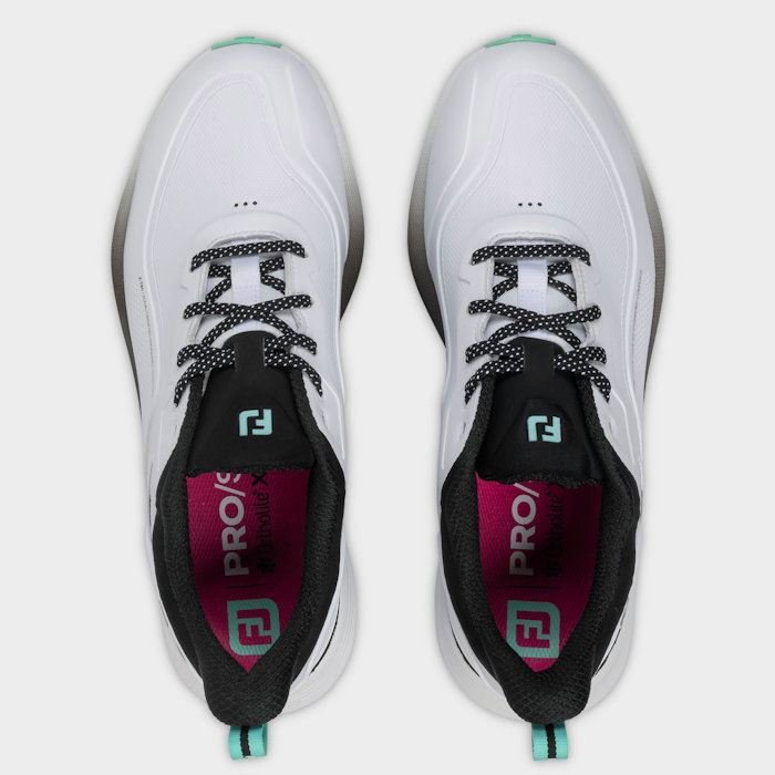 FootJoy Mens Pro SL Golf Shoes White/Black/Teal 56950 (2026) - Tony Valentine - Golf Shoes