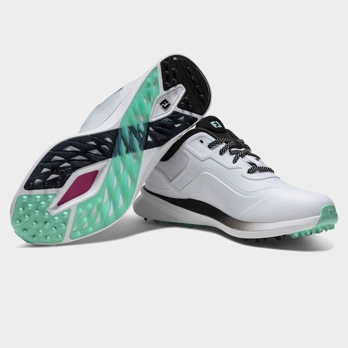 FootJoy Mens Pro SL Golf Shoes White/Black/Teal 56950 (2026) - Tony Valentine - Golf Shoes