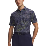 Under Armour Mens ArmourDry Printed Polo Midnight Navy/Downpour Gray