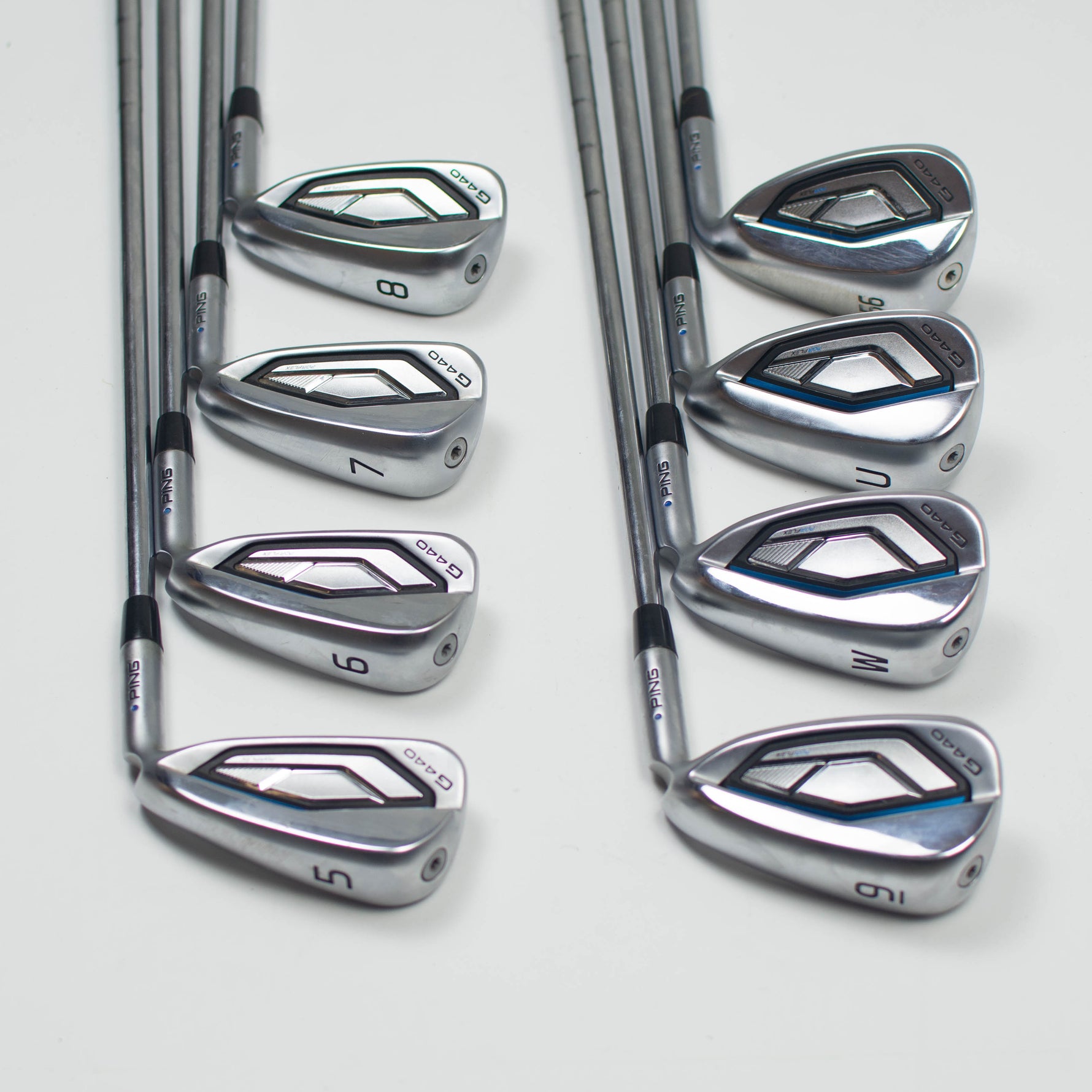 Ping G440 Irons 5-PW+UW+SW - Regular Steel, Blue Dot (Second Hand)