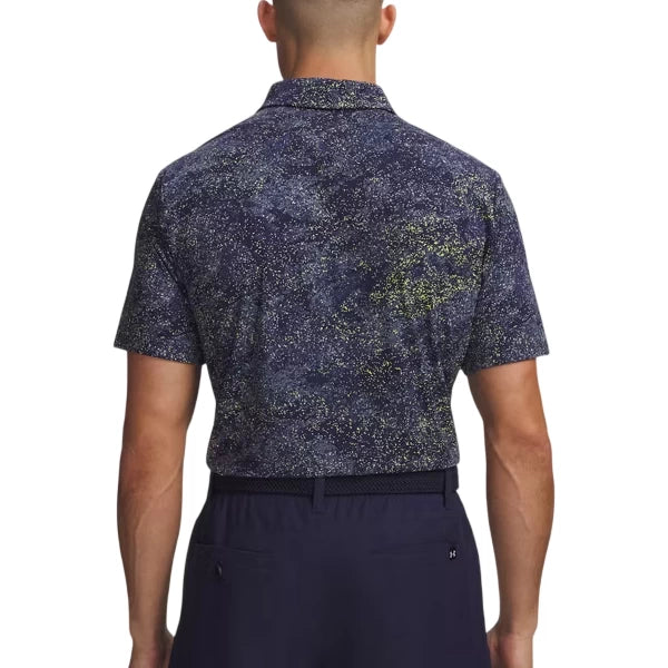 Under Armour Mens ArmourDry Printed Polo Midnight Navy/Downpour Gray