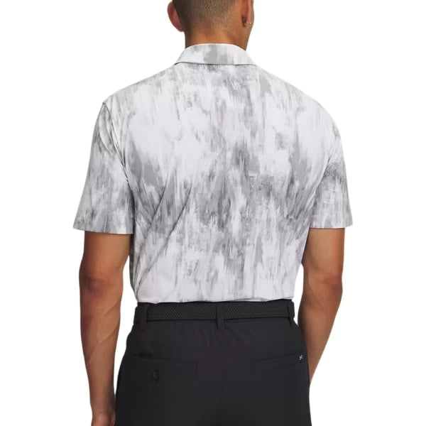 Under Armour Mens Drive Chill Printed Polo Halo Gray/White/Black