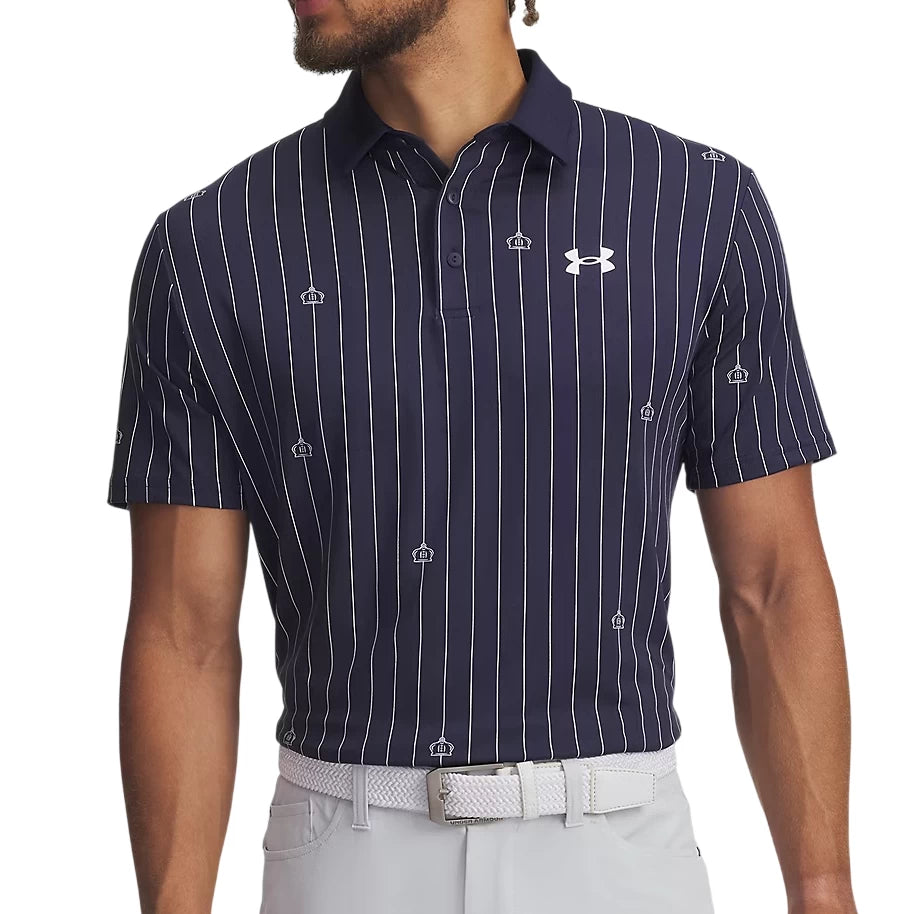 Under Armour Mens Playoff 3.0 Printed Polo Shirt Midnight Navy/White/White