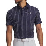 Under Armour Mens Playoff 3.0 Printed Polo Shirt Midnight Navy/White/White