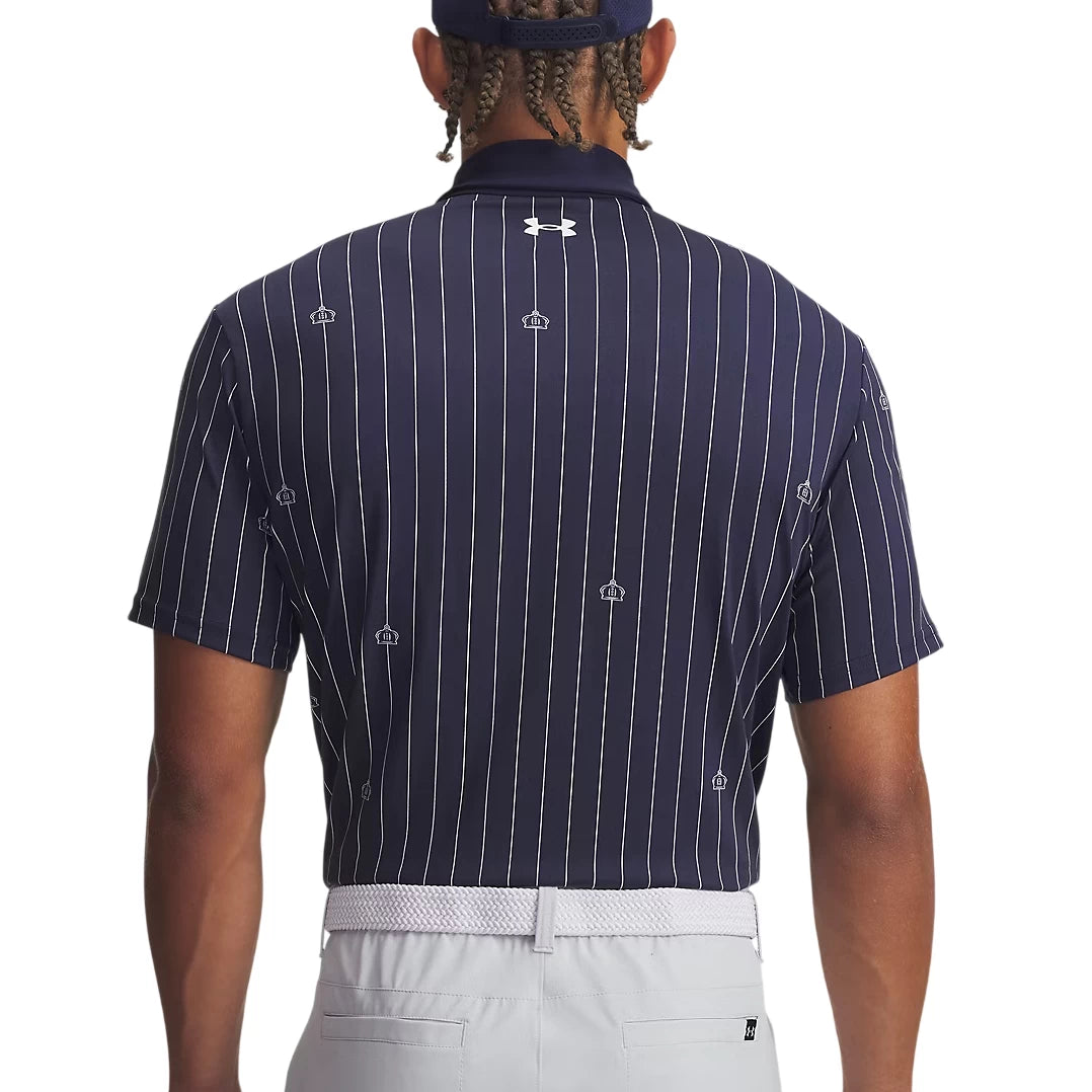 Under Armour Mens Playoff 3.0 Printed Polo Shirt Midnight Navy/White/White