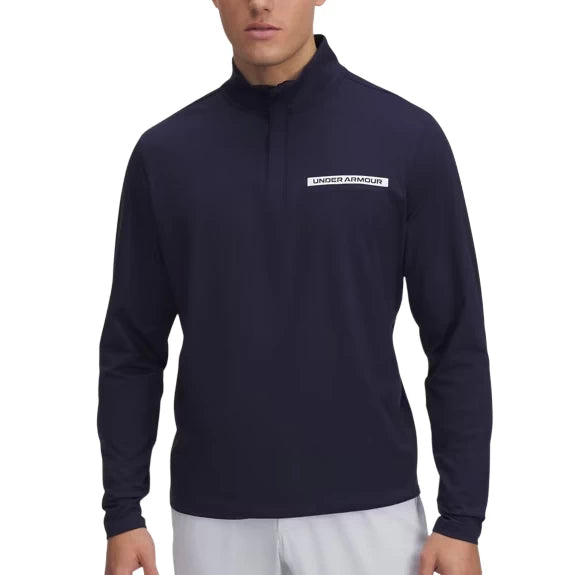 Under Armour Mens T2g ¼ Zip Mid Layer Midnight Navy/White